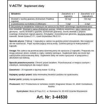 V-Activ - Podtrzymuje Erekcję 20 Tabl. - Jak Viagra.