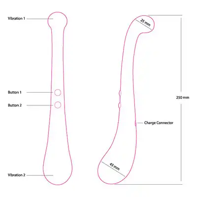 Swan The Trumpeter - Duże silikonowe dildo z dwoma mocnymi silniczkami