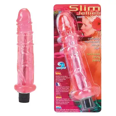 Slim Jellies - Veiny - Wibrator żelowy, różowy. Mega Sale!