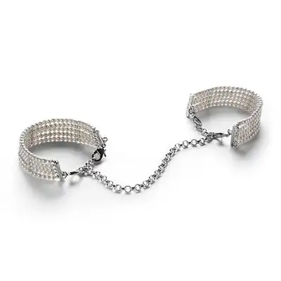 Bijoux Indiscrets - Plaisir Nacre White. Perłowe kajdanki na ręce.