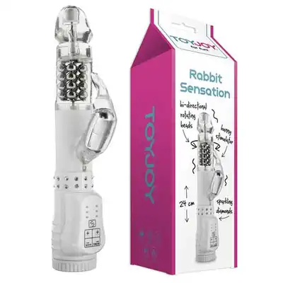 Toy Joy  - Rabbit Sensation, biały z diamencikami!