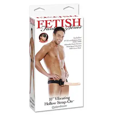 Fetish Fantasy - 10'' Vibrating Hollow Strap-On - Potężny Strap-On z wibracjami (25,4cm).
