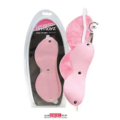 Naughty Grrltoyz - Plush Blindfold Pink. Opaska na oczy podszyta miękkim pluszem.