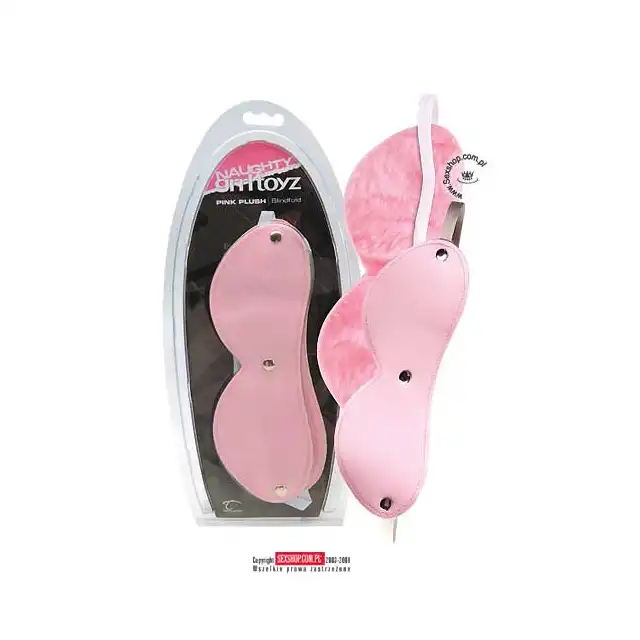 Naughty Grrltoyz - Plush Blindfold Pink. Opaska na oczy podszyta miękkim pluszem.