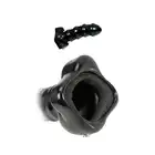 Fetish Fantasy - Cumfy Hollow Strap-On - czarny prążkowany Strap-On.