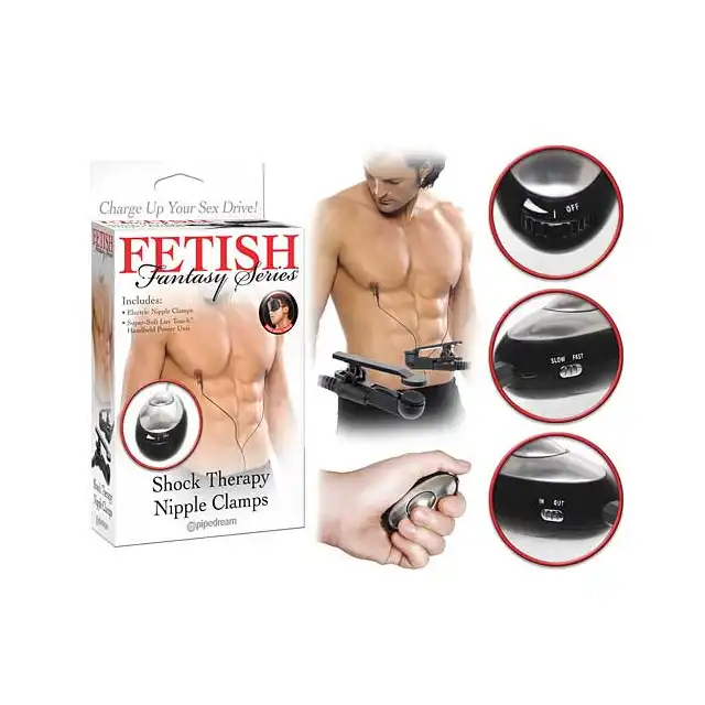 Fetish Fantasy Series - Shock Therapy Nipple Clamps. Sprężynowe zaciski przewodzące prąd.