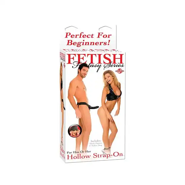 Fetish Fantasy - 6" Hollow Strap-On - Realistyczny czarny Strap-On.