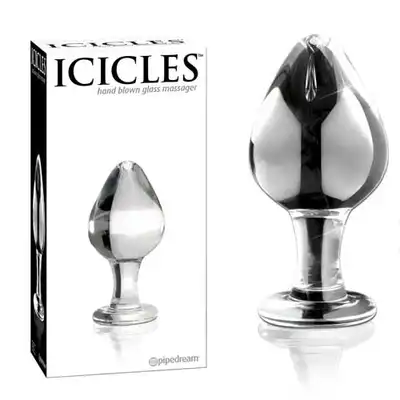 Icicles Nr.25 - Hand Blown Glass Massager - ekskluzywne szklane dildo. Dzieło sztuki.