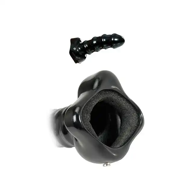 Fetish Fantasy - Cumfy Hollow Strap-On - czarny prążkowany Strap-On.