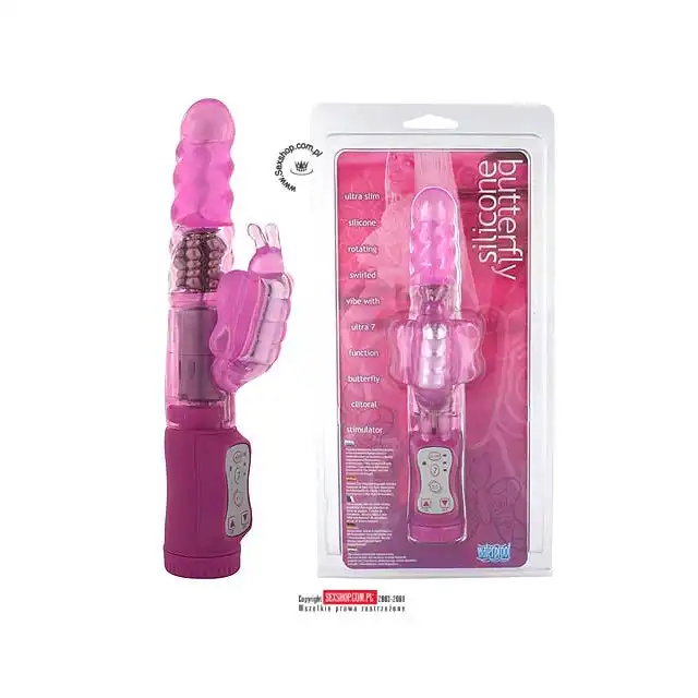 Silicone Mini Butterfly - Mały wibrator stymulujący łechtaczkę. Skrzydełka pobudzają wargi sromowe.