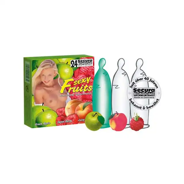 Secura - Sexy Fruits - Prezerwatywy O Owocowym Smaku, 3 szt (niemieckie).