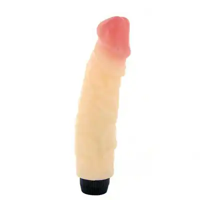 Real Skin - Wspaniały, miękki penis realistyczny z cyberskóry + wibracje. 20cm. Bestseller!