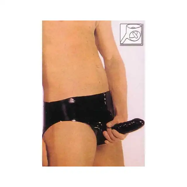 Sharon Sloane - Slipy Z Penisem Wewnętrznym I Zewnętrznym Dla Mężczyzn - Latex.