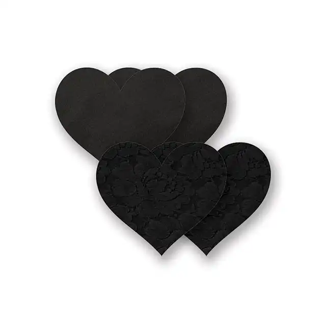 Bristols 6 - Nippies Basic Black Hearts. Fantastycznie dopasowują się do kształu piersi.