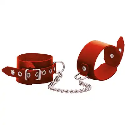 Leder - Kajdanki łączone łańcuchem 25cm (wąskie).