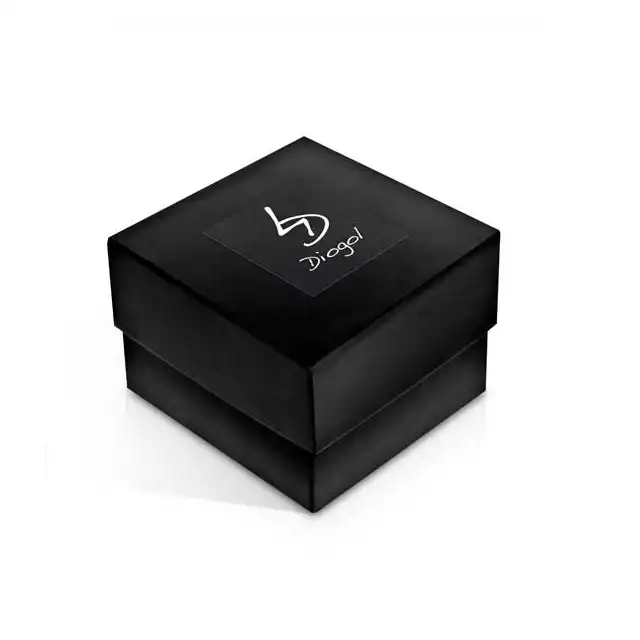 Diogol - Heart Black Crystal, metalowa wtyczka analna zdobiona kryształkami Swarovski. 30mm.