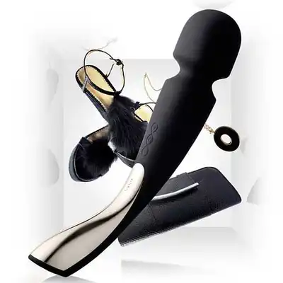 Lelo - Smart Wand Massager Medium Black Czarny wodoodporny masażer