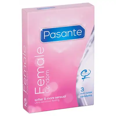 Pasante - Female Condoms. Nielateksowe prezerwatywy dla kobiet z nawilżającym lubrykantem, pełna wygoda i ochrona