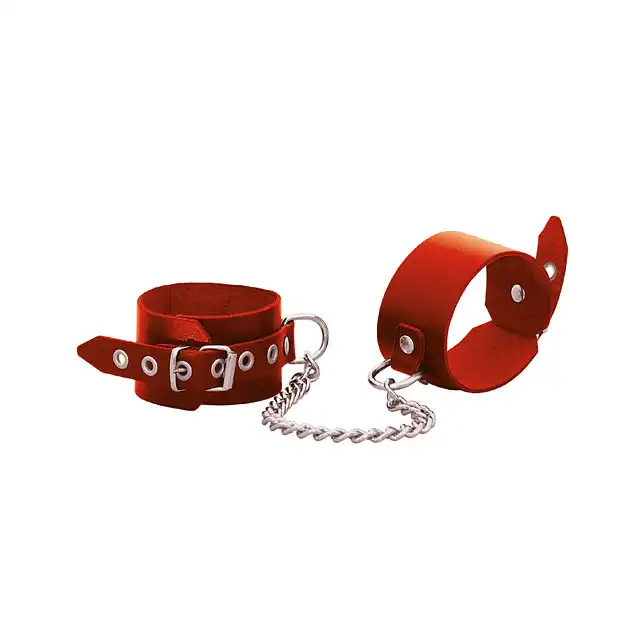 Leder - Kajdanki łączone łańcuchem 25cm (wąskie).