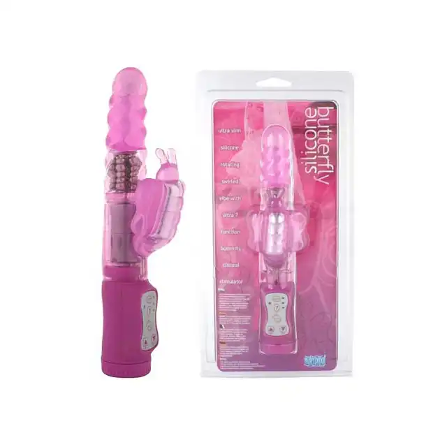Silicone Mini Butterfly - Mały wibrator stymulujący łechtaczkę. Skrzydełka pobudzają wargi sromowe.