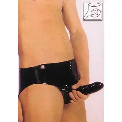 Sharon Sloane - Slipy Z Penisem Wewnętrznym I Zewnętrznym Dla Mężczyzn - Latex.