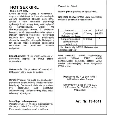 Krople Hot Sex Girl - Oddziałuje Na Kobiecą Strefę Genitalną. Bestseller!