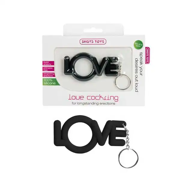 Shots Toys - Love Cockring. Pierścień na penisa z napisem Love.