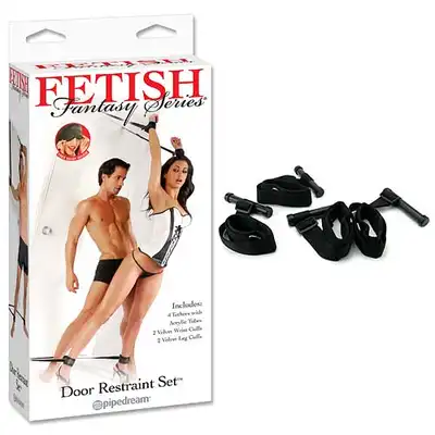 Fetish Fantasy - Door Restraint Set - Zestaw do zniewalania. Montowany do drzwi. 2x na nogi, 2x na ręce.