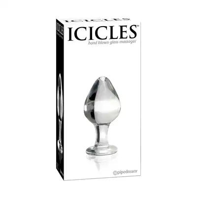 Icicles Nr.25 - Hand Blown Glass Massager - ekskluzywne szklane dildo. Dzieło sztuki.