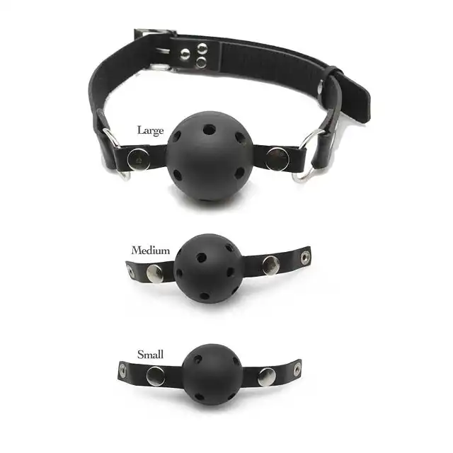 Fetish Fantasy- 3xBall Gag Training System. Komplet 3 knebli różnego rozmiaru +maska na oczy.