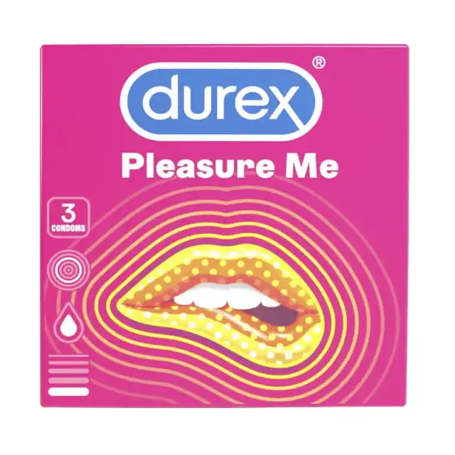 Durex - Pleasuremax. Prezerwatywy prążkowane z wypustkami. Maksymalna przyjemność.  3 sztuki. 