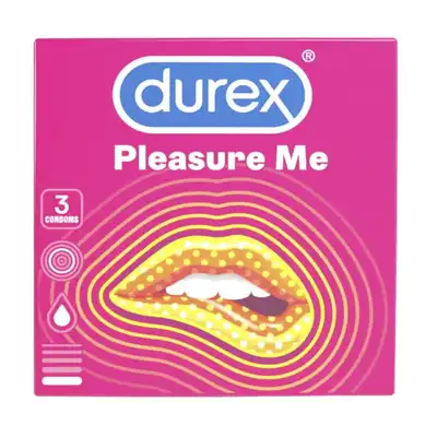 Durex - Pleasuremax. Prezerwatywy prążkowane z wypustkami. Maksymalna przyjemność.  3 sztuki. 