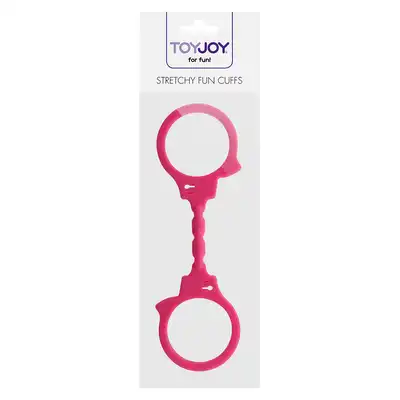 Toy Joy - Stretchy Fun Cuffs Pink - Silikonowe Kajdanki.