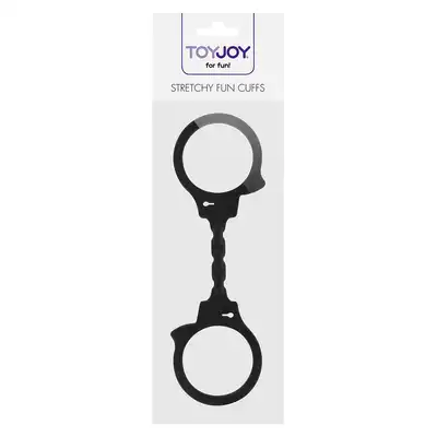 Toy Joy - Stretchy Fun Cuffs Black - Silikonowe Kajdanki.
