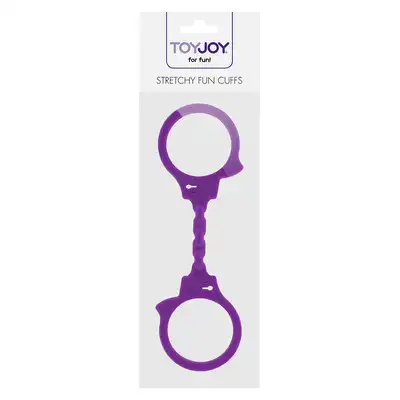 Toy Joy - Stretchy Fun Cuffs Purple - Silikonowe Kajdanki.