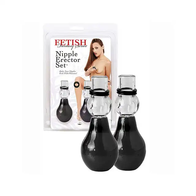 Fetish Fantasy Nipple Erector Set - Pompki z ringami na sutki.