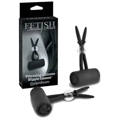 Fetish Fantasy - Vibrating Silicone Nipple Lassos - Wibrujące nakładki na sutki.