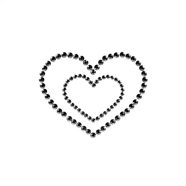 Bijoux Indiscrets - Mimi Heart Black. Zmysłowe naklejki na sutki