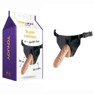 Toy Joy - Superwomen Strap-on - Strap-On z realistycznym penisem.