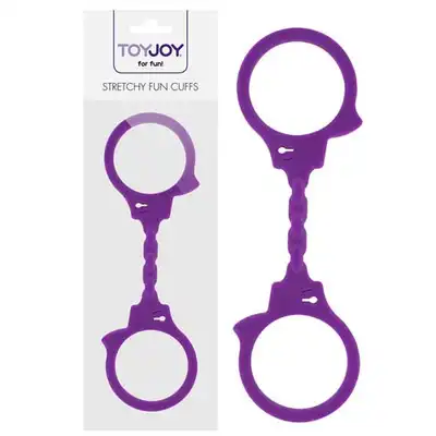 Toy Joy - Stretchy Fun Cuffs Purple - Silikonowe Kajdanki.