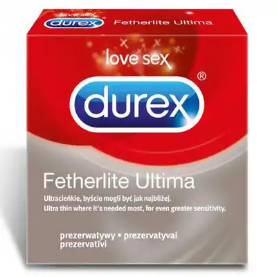Durex - Fetherlite Ultima - Supercienkie Prezerwatywy Sensi-fit. 1 sztuka.