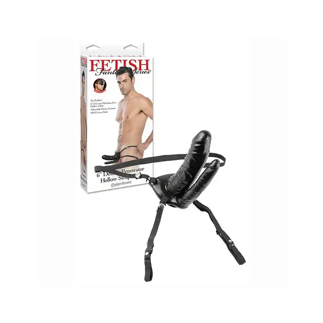 Fetish Fantasy - 6" Double Penetrator Hollow Strap-On.