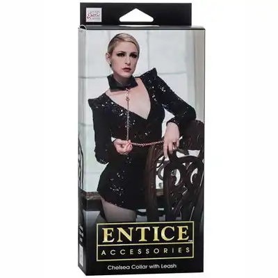 Entice - Chelsea Collar with Leash - Obroża z kołnierzykiem i smyczą.