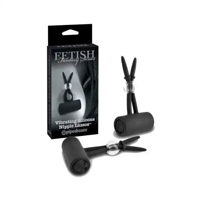 Fetish Fantasy - Vibrating Silicone Nipple Lassos - Wibrujące nakładki na sutki.