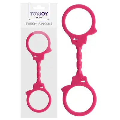 Toy Joy - Stretchy Fun Cuffs Pink - Silikonowe Kajdanki.