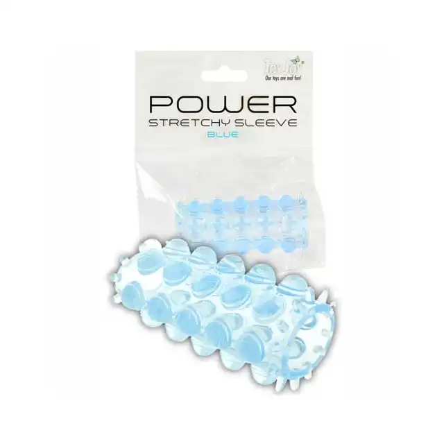 Toy Joy  - Power Stretchy Sleeve Blue - Rozciągliwa Nakładka Na Penisa.