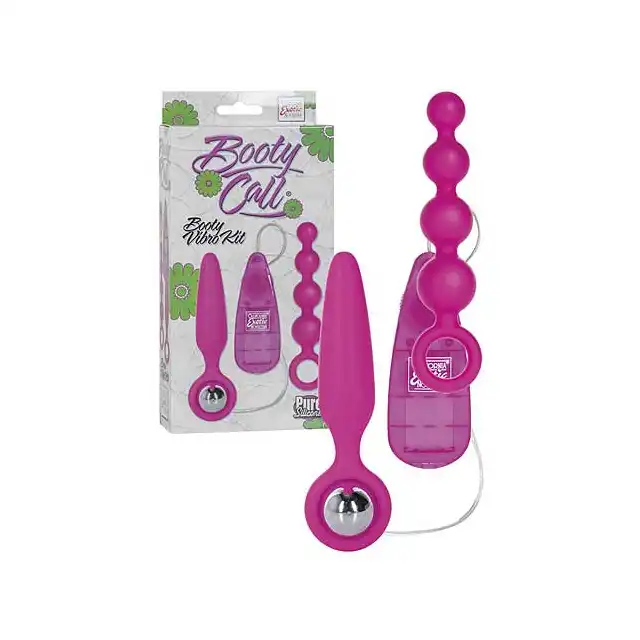 Booty Call Booty Vibro Kit Pink - Dwie sondy analne z mocnymi regulowanymi wibracjami. Super Cena!