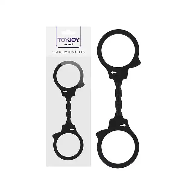 Toy Joy - Stretchy Fun Cuffs Black - Silikonowe Kajdanki.