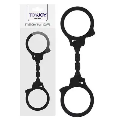 Toy Joy - Stretchy Fun Cuffs Black - Silikonowe Kajdanki.