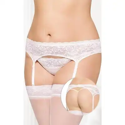 SoftLine - Pas do pończoch  3305 Biały.